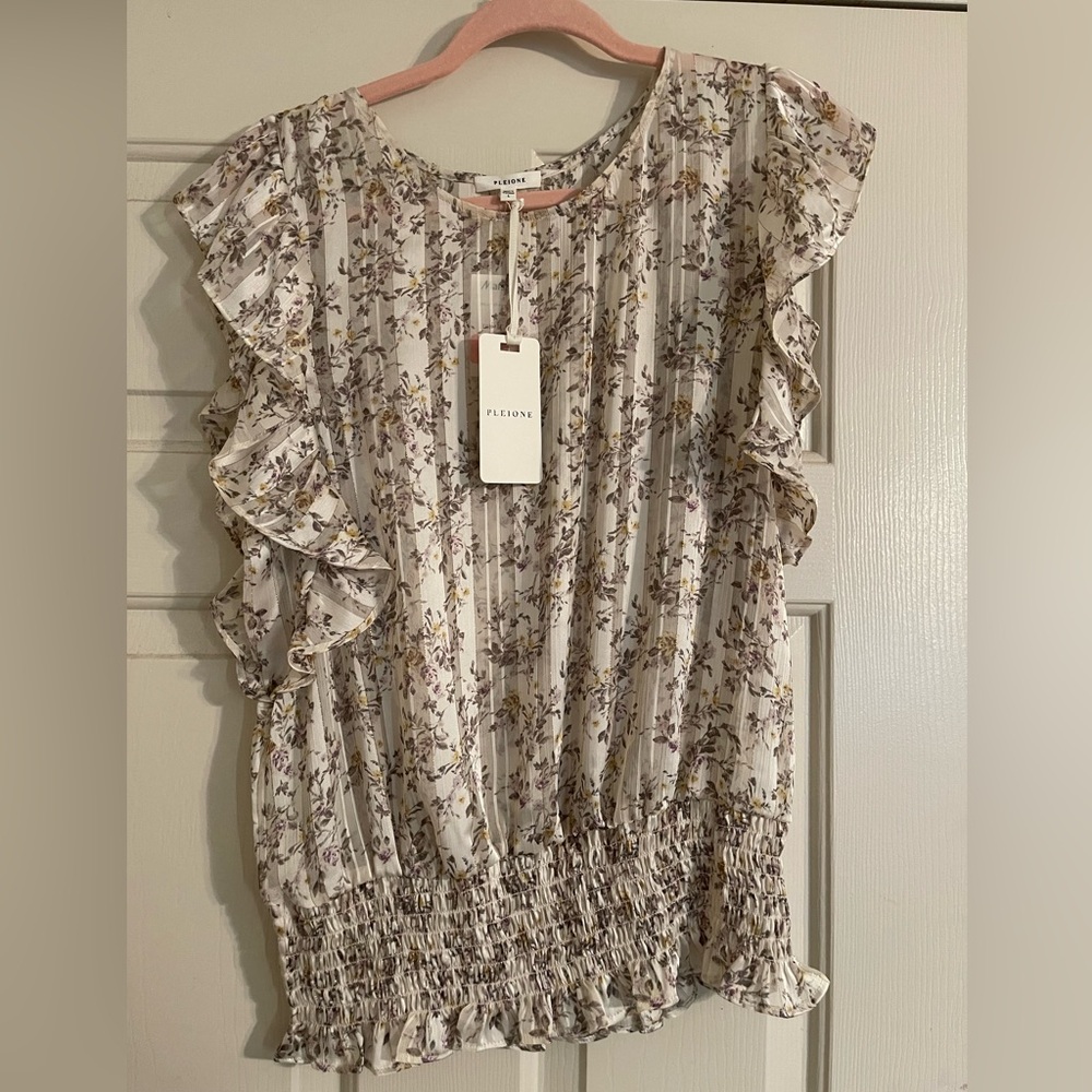 Multicolored, flower patterned blouse, new with tags.  Size Large